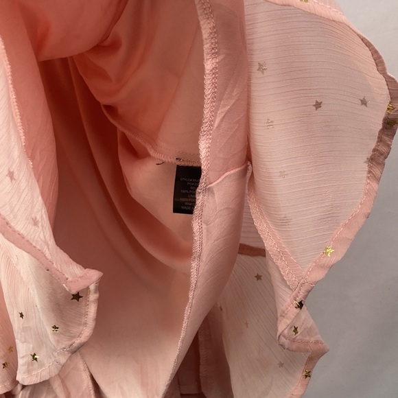 TRIXXI pink blush long sleeve dress with gold stars new with tag large - Picture 4 of 9